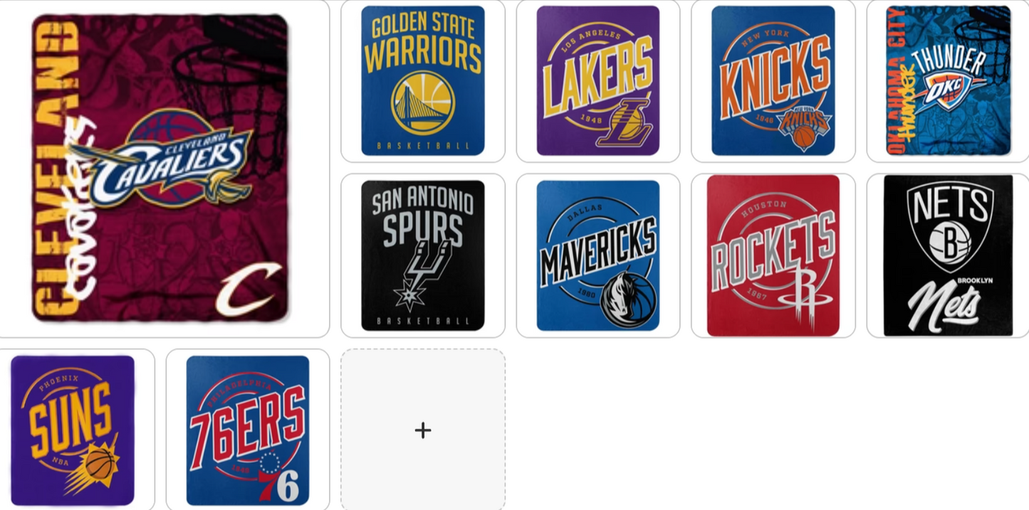 NBA 50"x60" Fleece Blanket Assorted Team & Style Choose Your