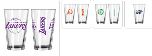 NBA Teams 16 oz Pint Glass - Assorted Team & Style Choose your