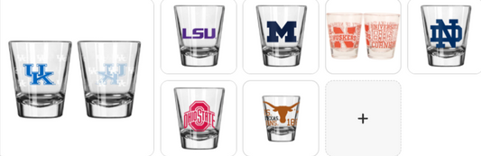 NCAA Official Licensed 2 oz Shot Glass - Choose Yours