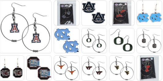 NCAA Team Earring- Assorted Teams & Style Choose Your
