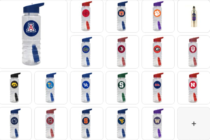 NCAA Team Filter Water Bottle & Stainless Steel Water Bottle - Choose Yours