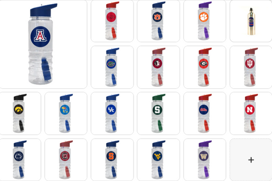 NCAA Team Filter Water Bottle & Stainless Steel Water Bottle - Choose Yours