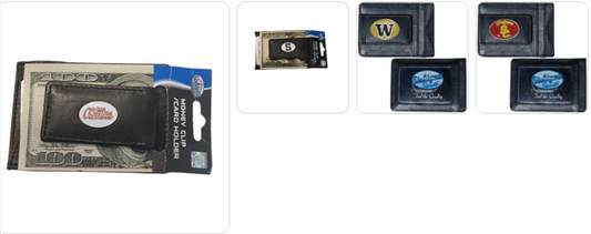 NCAA Team Leather Cash & Cardholder - Choose Yours