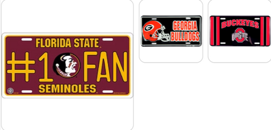 NCAA Team License Plate Assorted Team & Style Choose Your