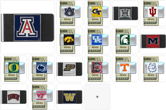 NCAA Team Stainless Steel Money Clip - Choose Yours