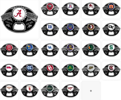 NCAA Team Tailgater Belt Buckle Bottle Opener - Assorted Teams Choose Your