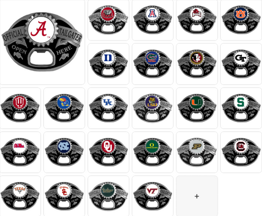 NCAA Team Tailgater Belt Buckle Bottle Opener - Assorted Teams Choose Your