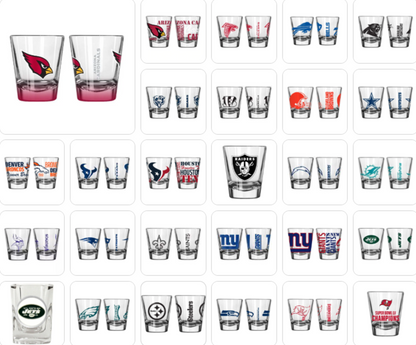 NFL Official Licensed 2 oz Shot Glass - Choose Yours