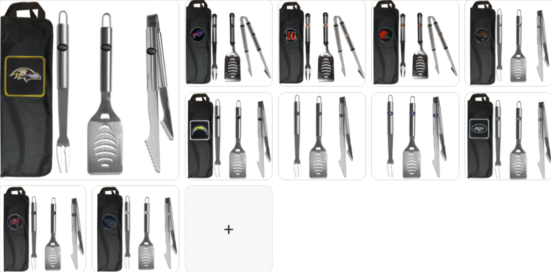 NFL Team 3 Piece Steel BBQ Set - Assorted Teams Choose Your