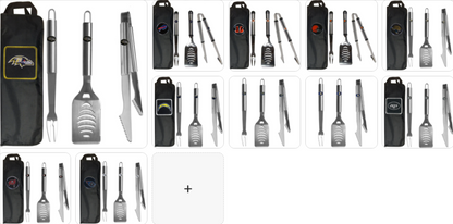 NFL Team 3 Piece Steel BBQ Set - Assorted Teams Choose Your
