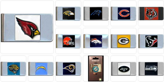 NFL Team Stainless Steel Money Clip - Choose Yours