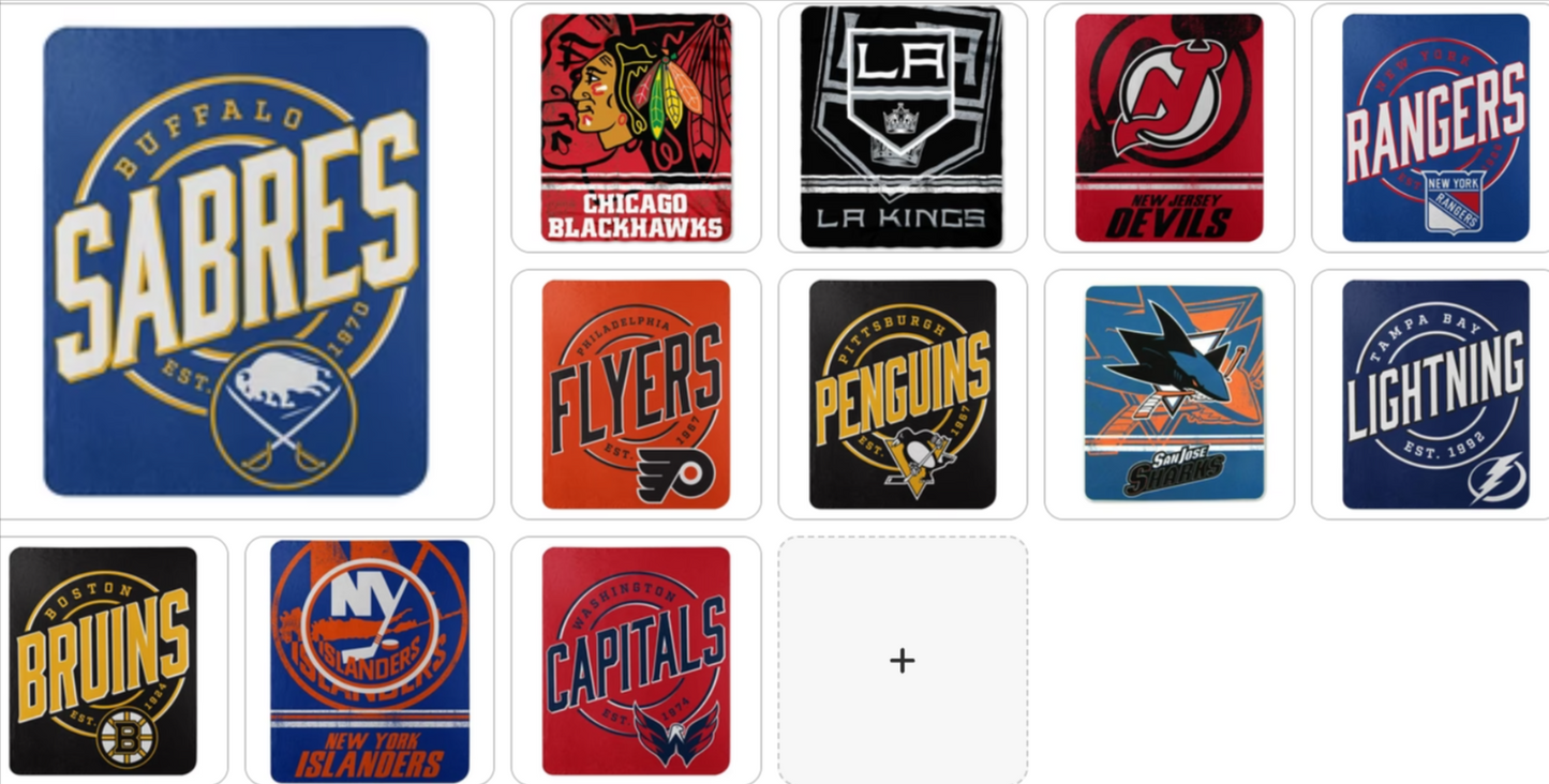NHL 50"x60" Campaign Fleece Blanket Assorted Teams Choose Yours