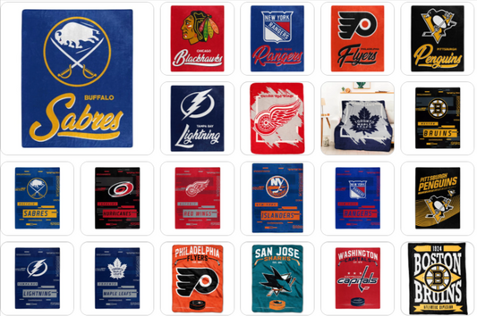 NHL Team Raschel Throw Assorted Style & Teams Choose Your