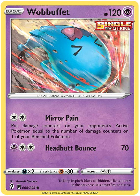 Sword and Shield Evolving Skies 066  Wobbuffet