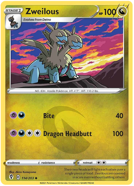 Sword and Shield Evolving Skies 114  Zweilous