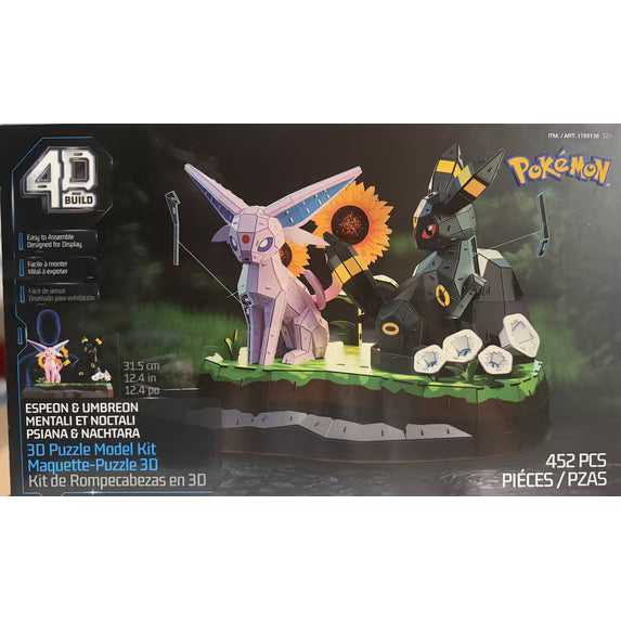 4D Build Pokémon Espeon & Umbreon 3D Puzzle Kit, 452 Pieces – Open Box