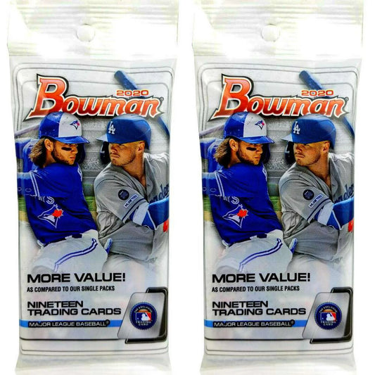 MLB Topps 2020 Bowman Baseball LOT of 2 Trading Card JUMBO Packs (19 cards Per Pack!)