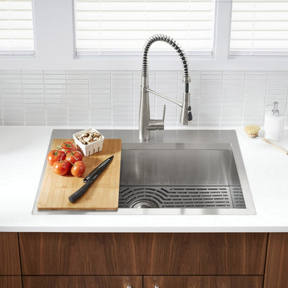 Kohler Pro-Inspired 33-Inch All-in-One Kitchen Sink and Faucet Kit, Stainless Steel