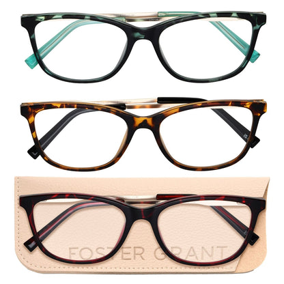 Design Optics by Foster Grant #669 Upsweep Cateye Reading Glasses, 3-Pack, +2.50 - photo 2
