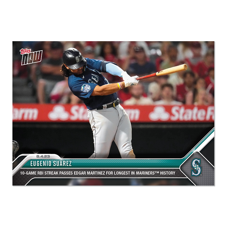 Eugenio Suarez - 2023 MLB TOPPS NOW Card #653 Seattle Mariners - walk-of-famesports
