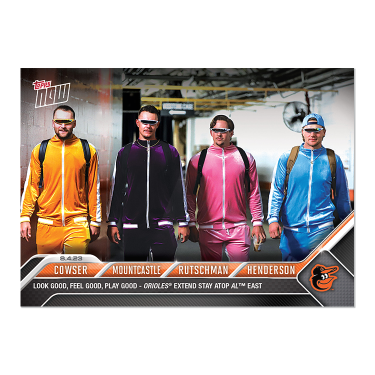 Colton Cowser/Ryan Mountcastle/Adley Rutschman/Gunnar Henderson 2023 MLB TOPPS NOW Card #656 Baltimore Orioles - walk-of-famesports