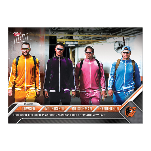Colton Cowser/Ryan Mountcastle/Adley Rutschman/Gunnar Henderson 2023 MLB TOPPS NOW Card #656 Baltimore Orioles - walk-of-famesports