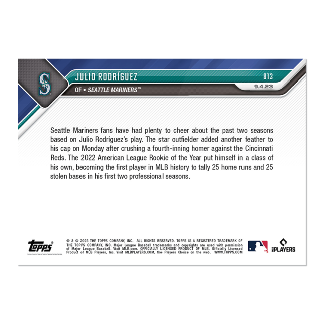 Julio Rodríguez - 2023 MLB TOPPS NOW® Card 813 - walk-of-famesports