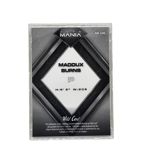2023 Wild Card Auto Mania 24/25 Maddux Burns #AM-TH46 - Dodgers