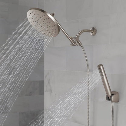 Delta 8 in. Raincan Shower Head with Hand Shower, SpotShield Brushed Nickel - photo 3