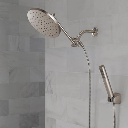 Delta 8 in. Raincan Shower Head with Hand Shower, SpotShield Brushed Nickel - photo 2