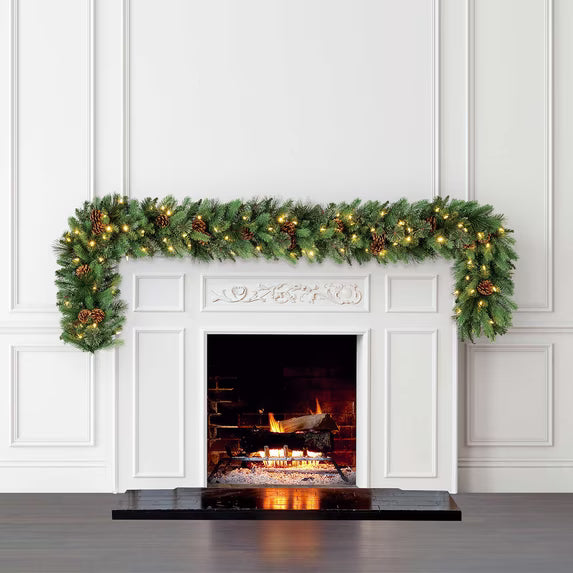9-Foot Pre-Lit LED Twinkle Artificial Greenery Garland
