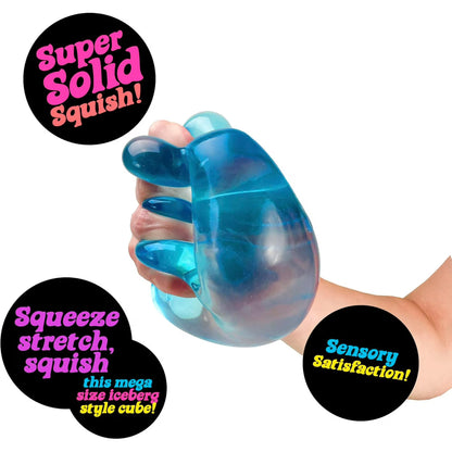 NeeDoh Nice Berg, Satisfying Square Shaped Sensory Toy, Blue, Children Ages 3+