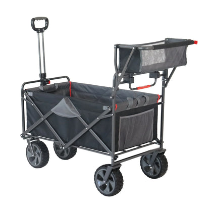 MAC Sports Deluxe Push-Pull Folding Wagon with Brakes