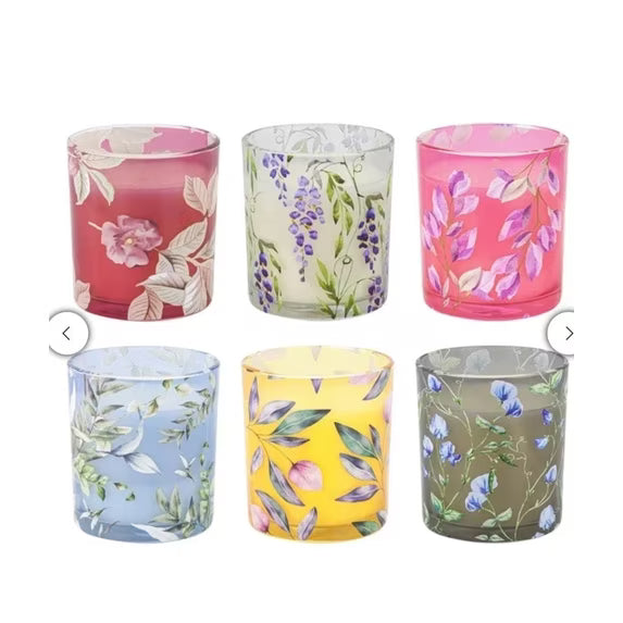 Simply Indulgent 7oz Floral Candle Set, 6-pack