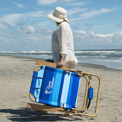 Tommy Bahama Hi-Boy Beach Chair - Blue Stripes
