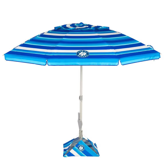 Tommy Bahama 7.5ft Beach Umbrella With Anchorx+ Stripes - Open Box