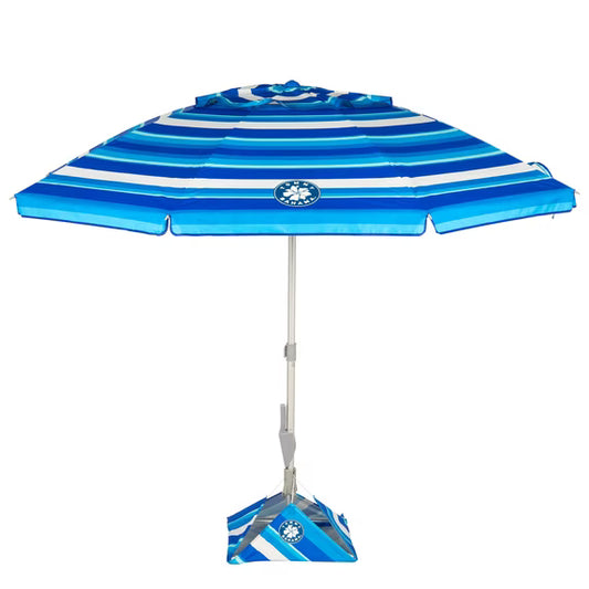 Tommy Bahama 7.5ft Beach Umbrella With Anchorx+ Stripes - Open Box