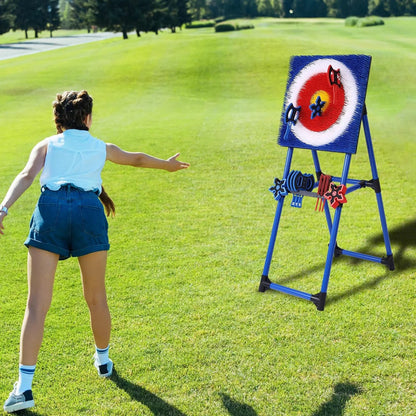 Axe Throwing Bristle Target with 8 Throwing Axes Set - Open Box