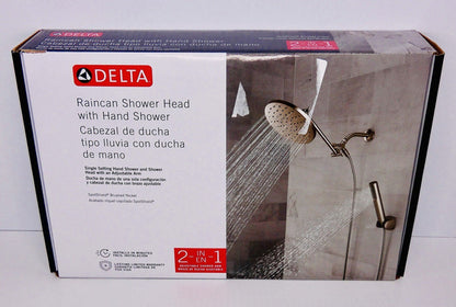 Delta 8 in. Raincan Shower Head with Hand Shower, SpotShield Brushed Nickel - photo 1