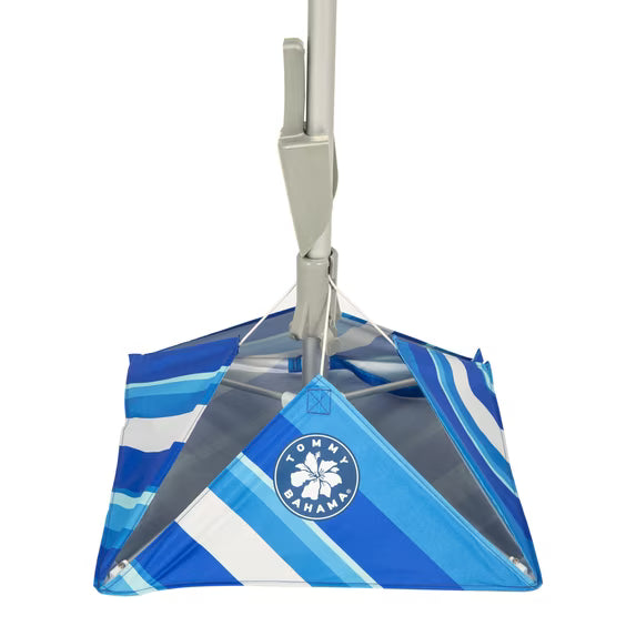 Tommy Bahama 7.5ft Beach Umbrella With Anchorx+ Stripes - Open Box