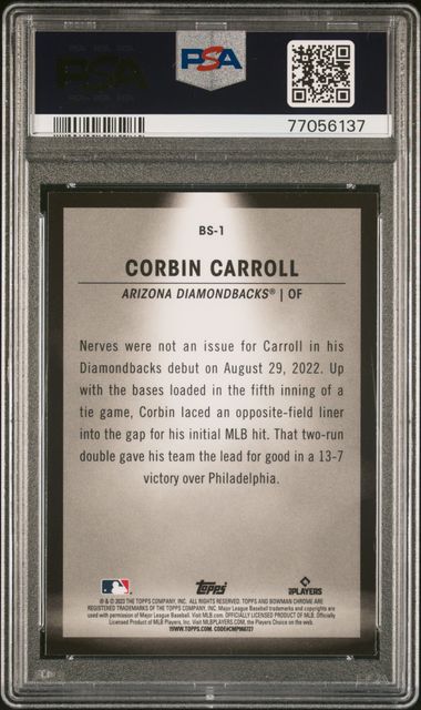 2023 Bowman Spotlights Corbin Carroll Rookie #BS1 Diamondbacks PSA 10 GEM Mint - walk-of-famesports