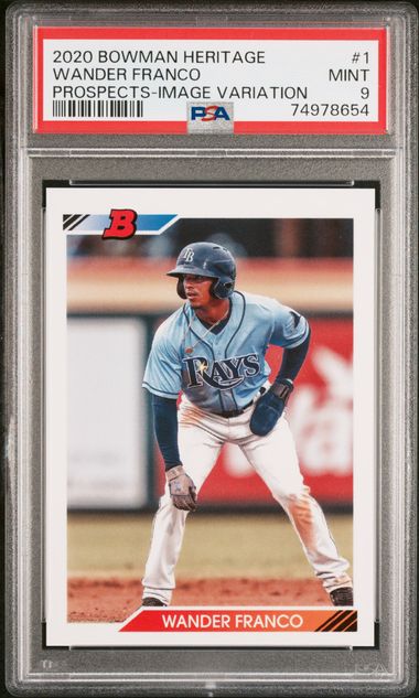 2020 Bowman Heritage Wander Franco RC #BHP-1 Image Variation SP PSA 9 Mint