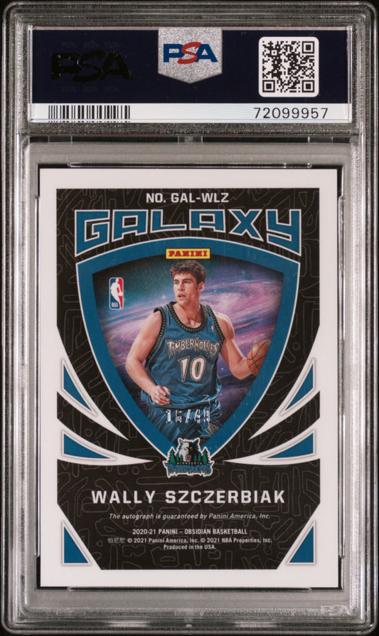 2020 PANINI OBSIDIAN #GALWLZ Wally Szczerbiak Galaxy Autographs /49 PSA 9 Mint POP