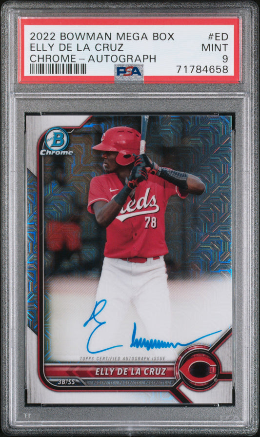 2022 Bowman Mega Box Autographs Elly De La Cruz #ED PSA 9