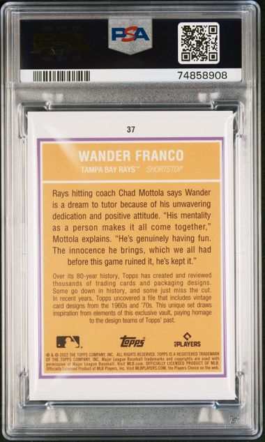 2022 Topps Brooklyn Collection #37 Wander Franco Black PSA 9 #/75