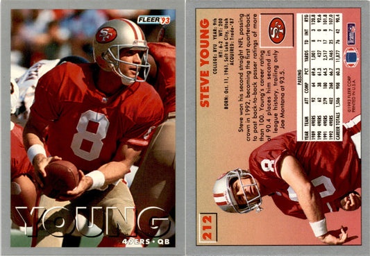 1993 Fleer Steve Young #212 San Francisco 49ers