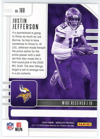 2020 Panini Absolute Silver Justin Jefferson Rookie #168