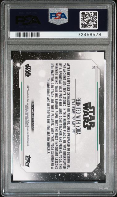 2019 Topps Star Wars Green 90/99 Reunited With Yoda Skywalker Saga PSA Gem Mint 10