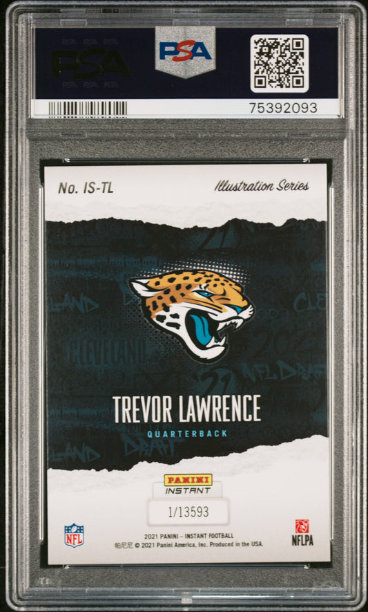 2021 Panini Instant Illustration Series Trevor Lawrence Rookie 1/13595 #IS-TL Jaguars RC PSA 10 GEM Mint