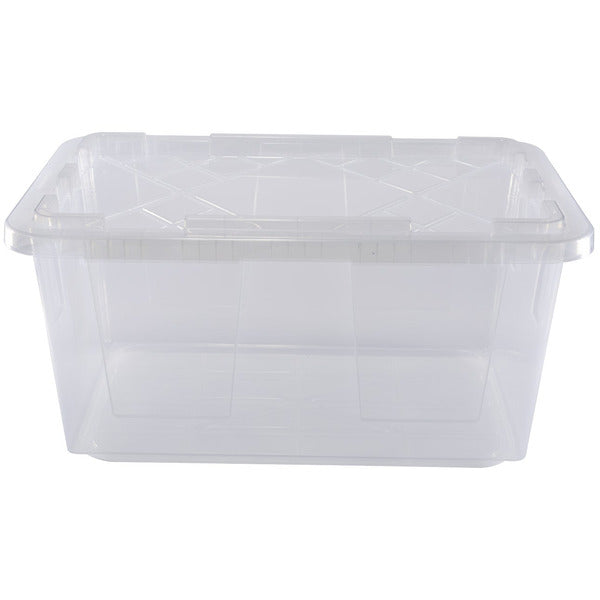 GreenMade 27 Gallon Clear Storage Bins - 8 Pack - Black Lid